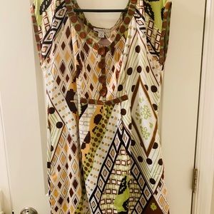 Dressbarn Geometric Silk Like Dress